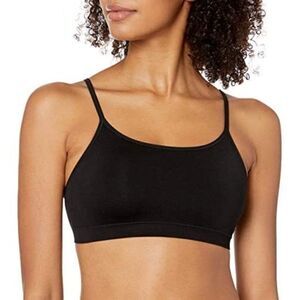 Amazon Essentials Womens Black Spaghetti Strap Seamless Bralette Bra Size Medium